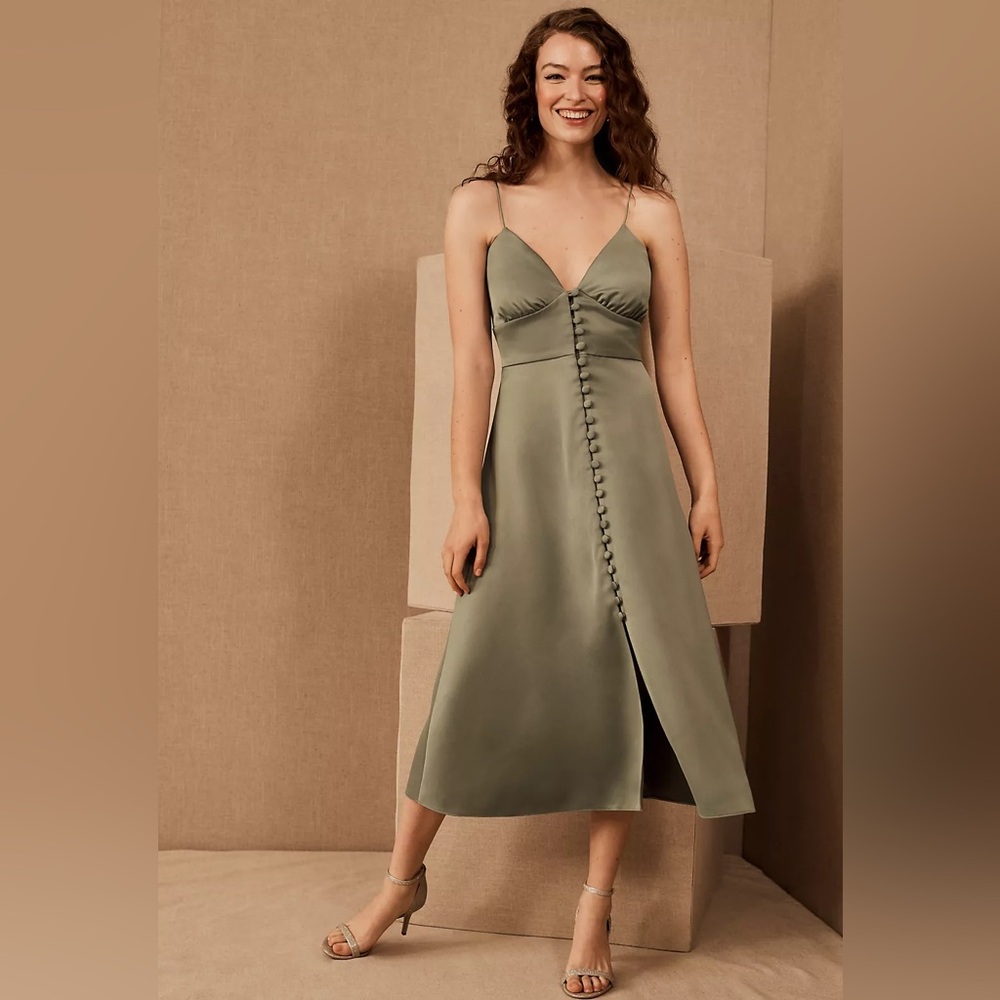 Anthropologie Satin Midi Dress